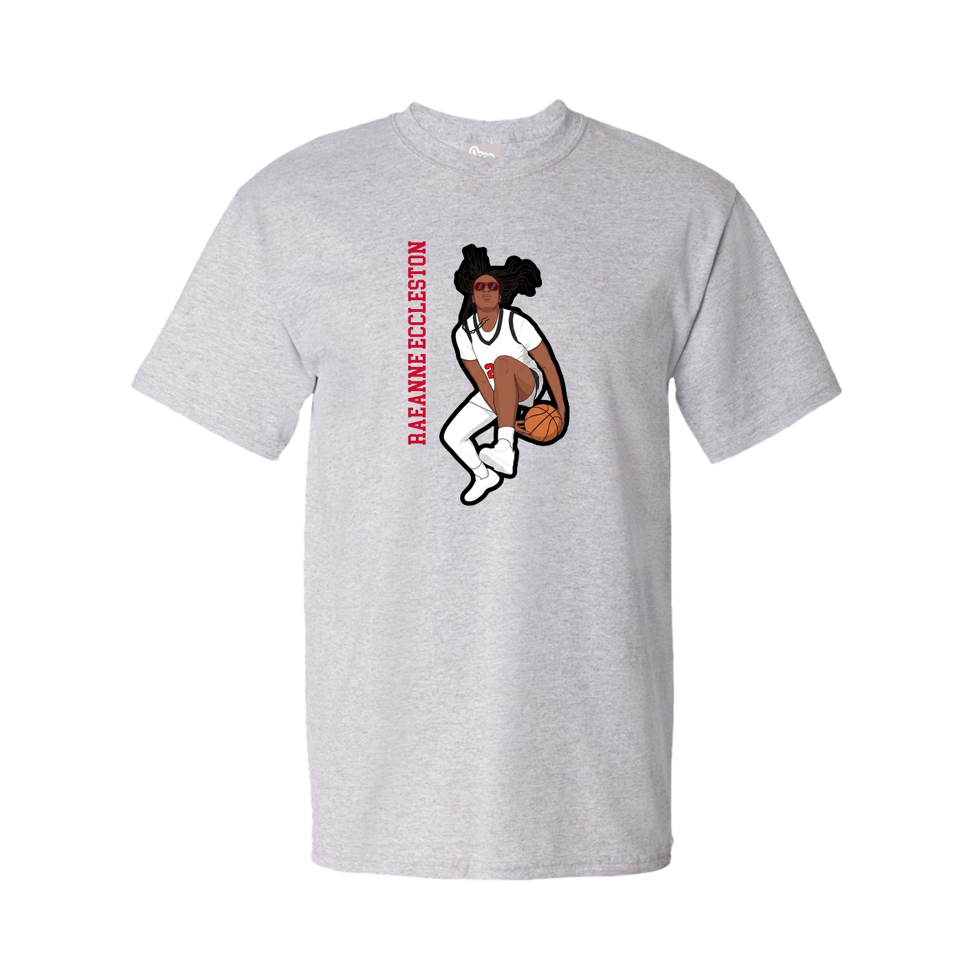 Youth Tee — Name Vertical in Grey