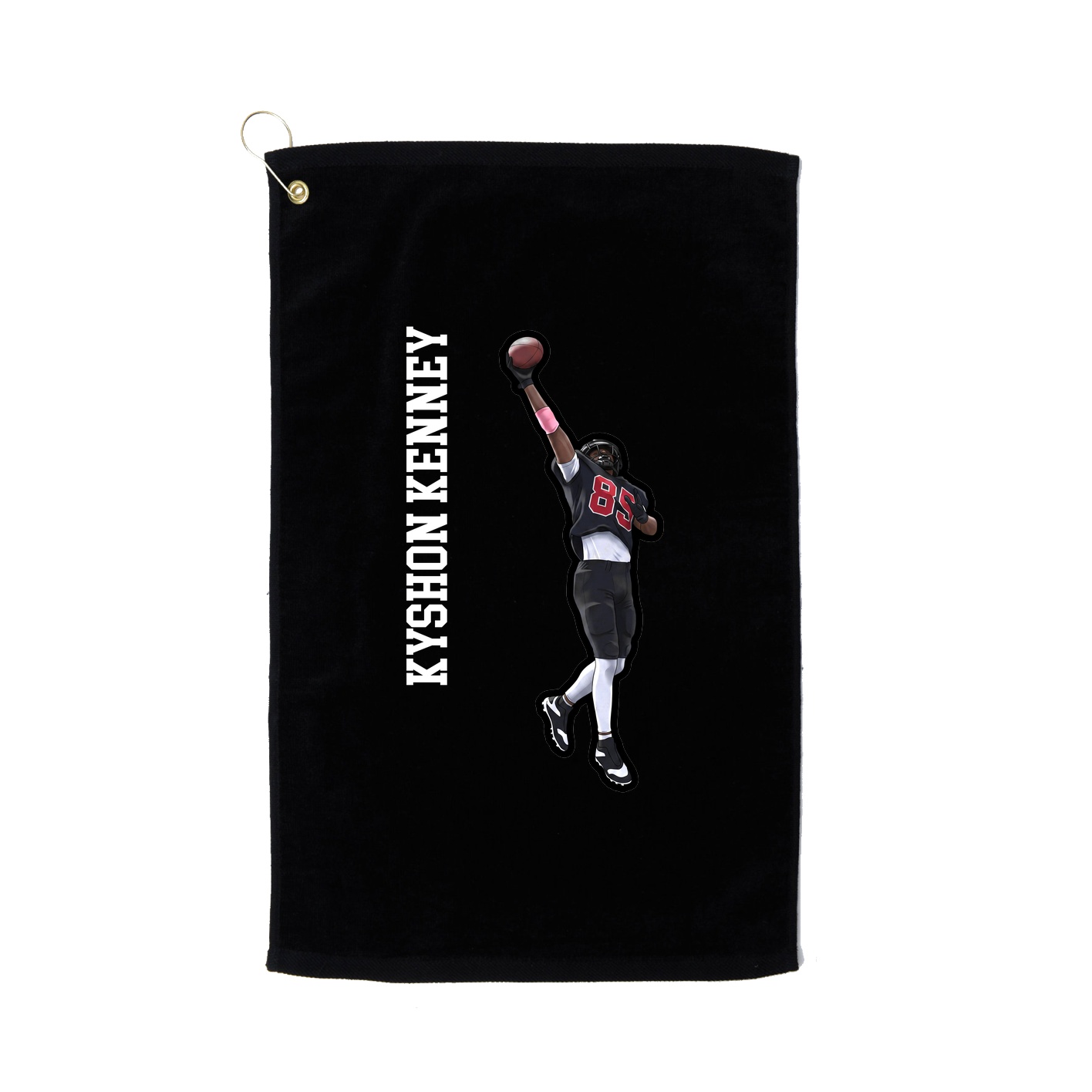 Golf Towel — Name Vertical in Black
