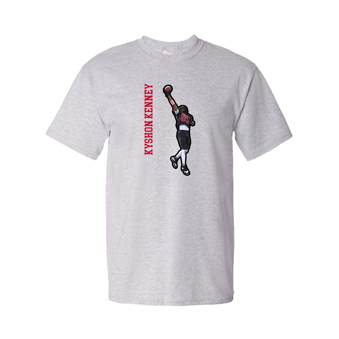 Tee — Name Vertical in Grey