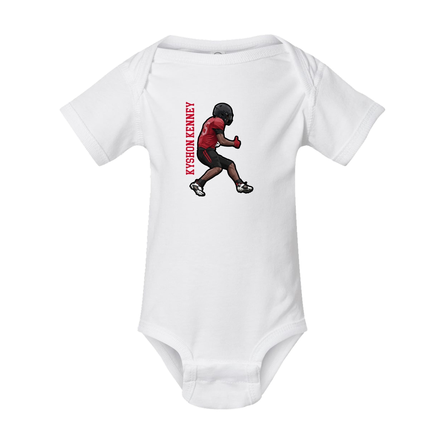 Baby Onesie — Name Vertical in White