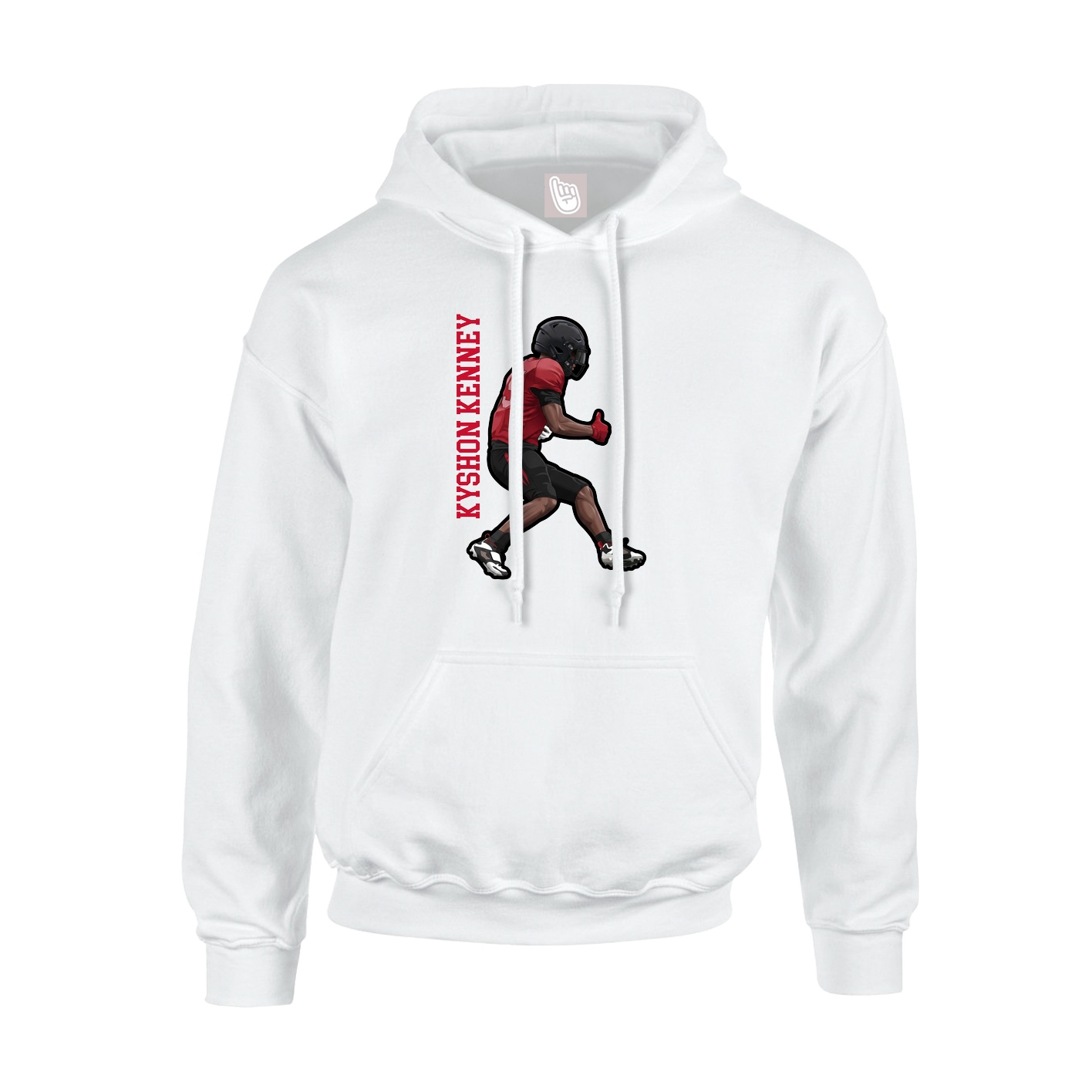 Youth Hoodie — Name Vertical in White