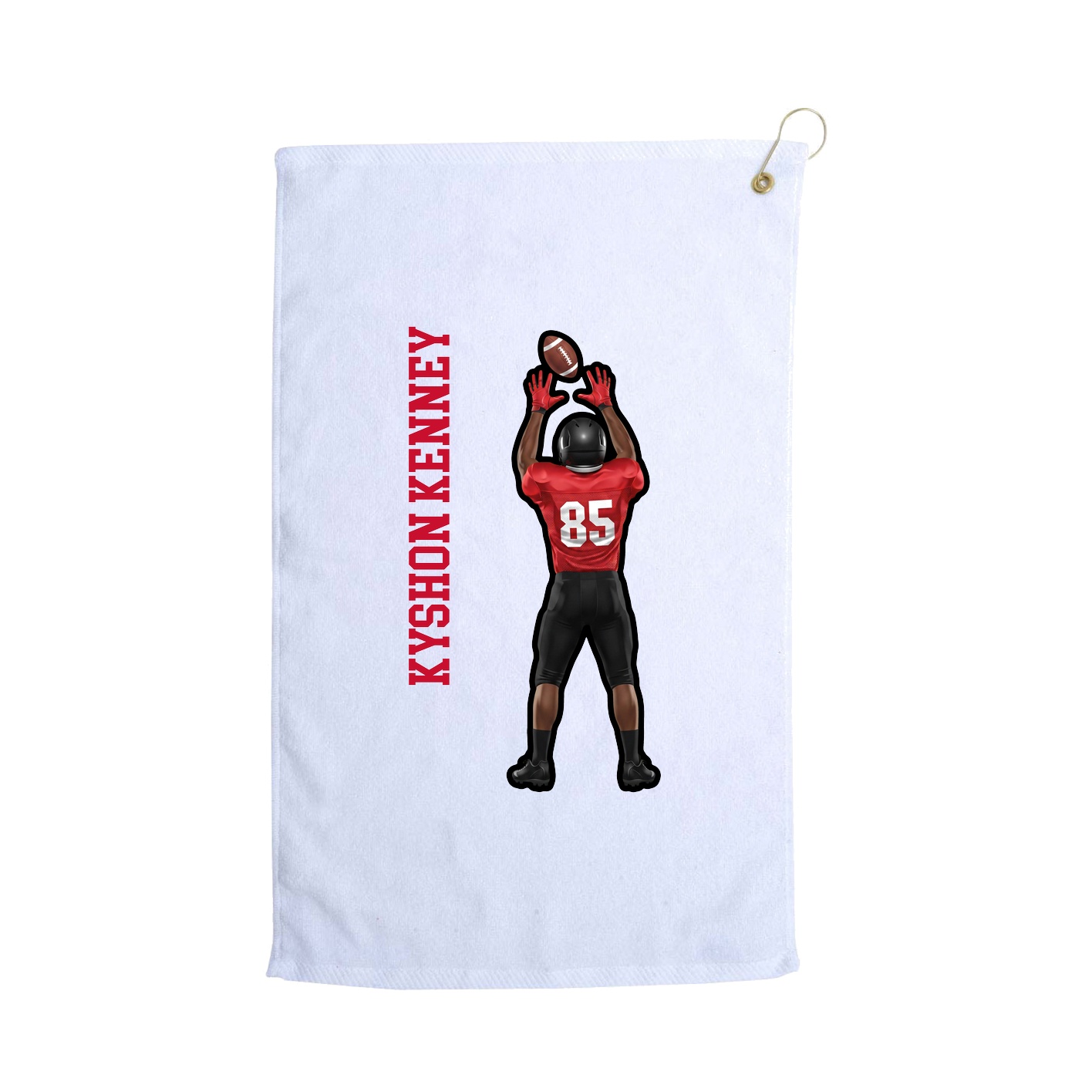 Golf Towel — Name Vertical in White