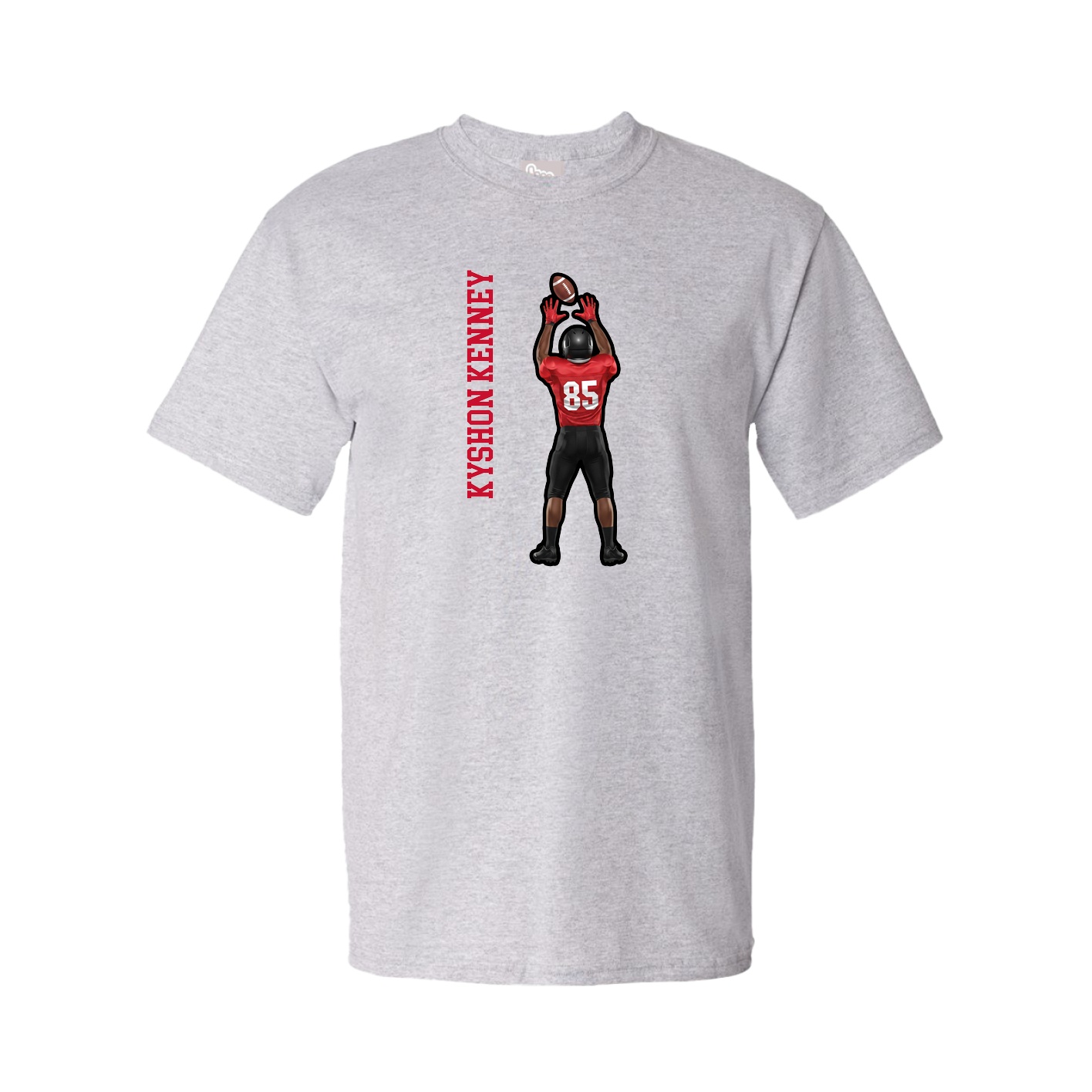 Tee — Name Vertical in Grey