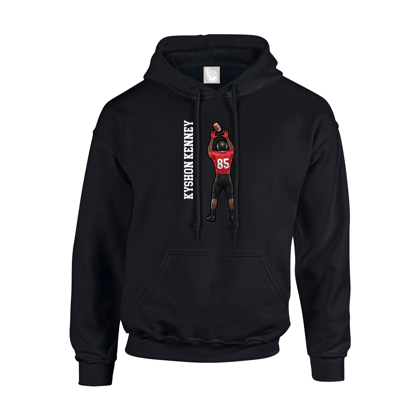 Hoodie — Name Vertical in Black