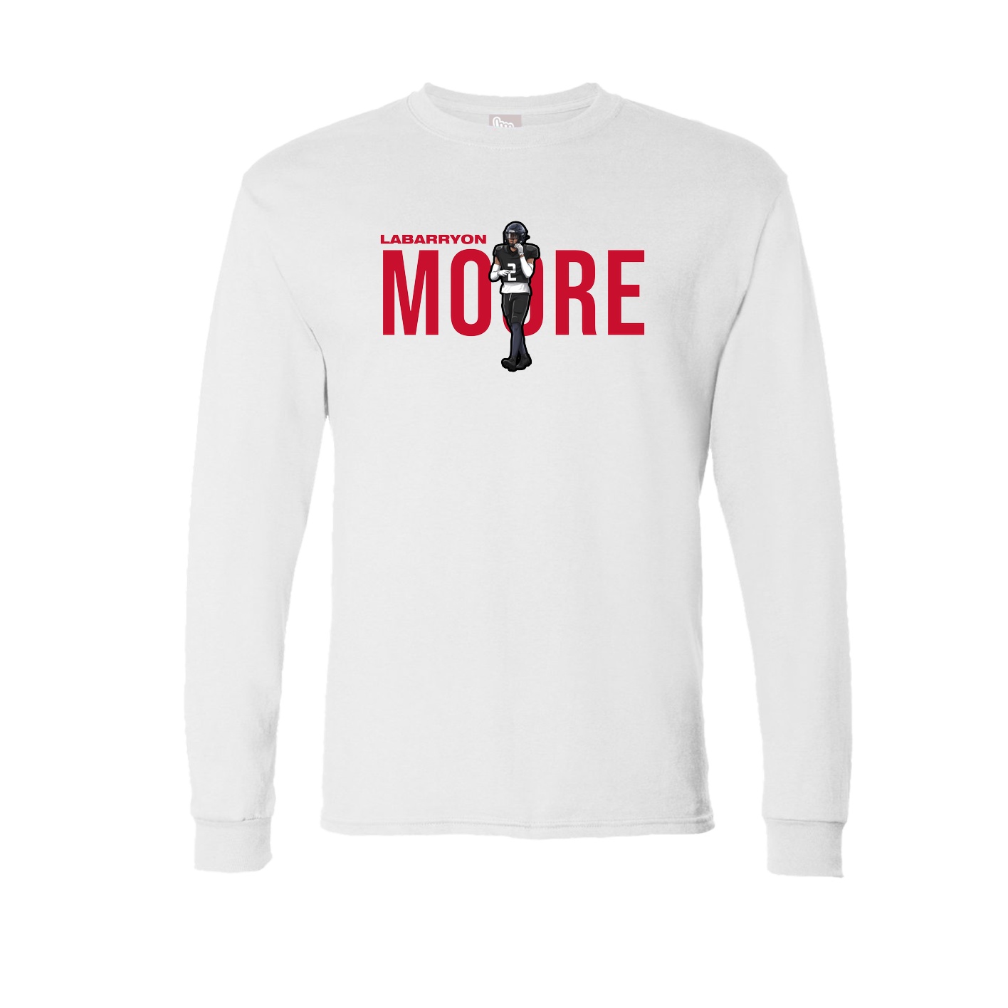 Long Sleeve Tee — Player Name in White