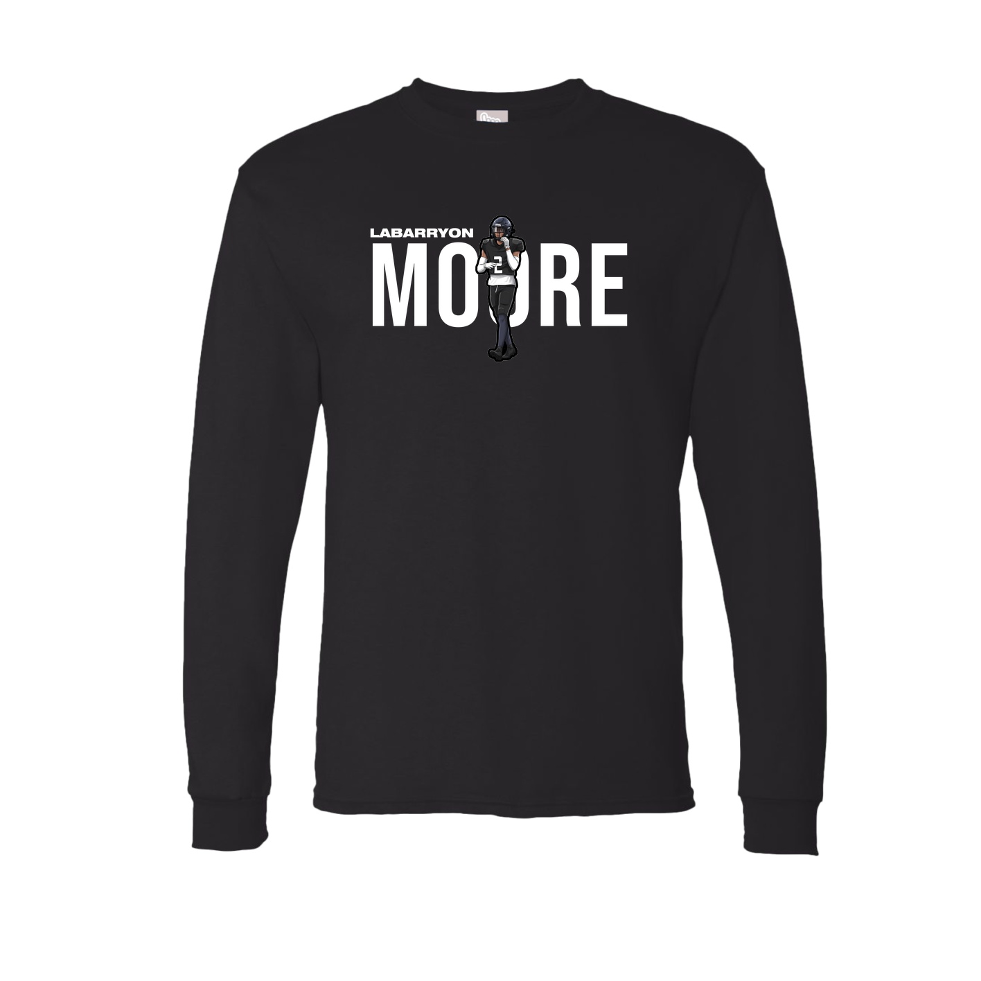 Long Sleeve Tee — Player Name in Black