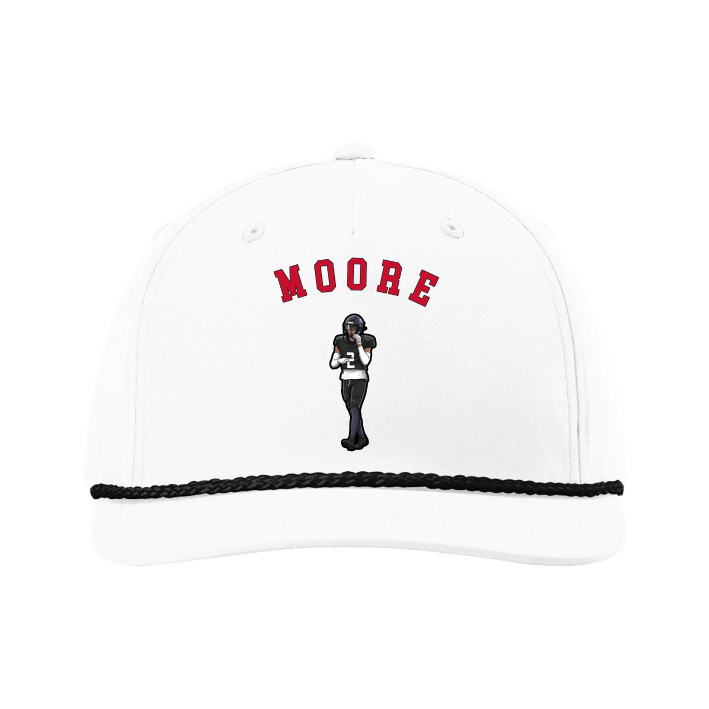 Five-Panel Classic Rope Cap — Shirsey Arch in White