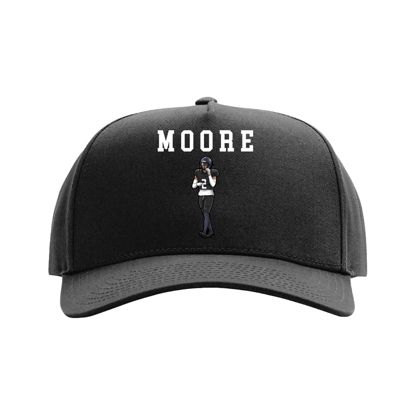 Full Fabric Five-Panel Champ Cap — Shirsey in Black