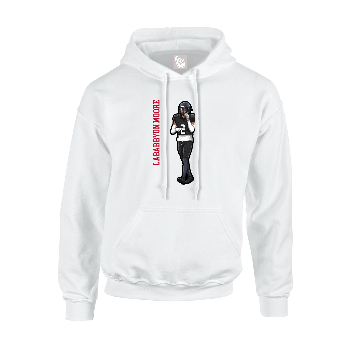 Hoodie — Name Vertical in White