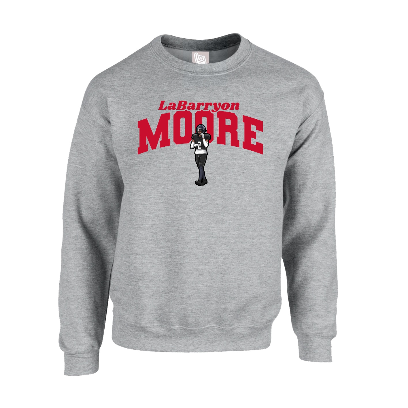 Fleece Crew — Signature Arch in Grey