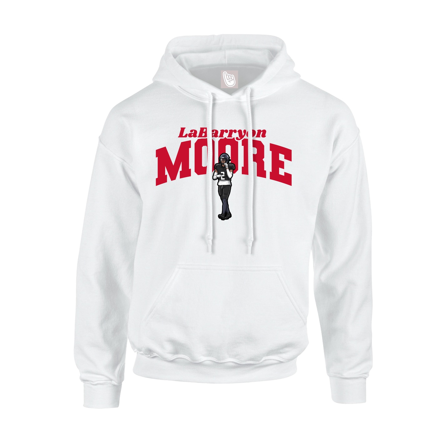 Youth Hoodie — Signature Arch in White