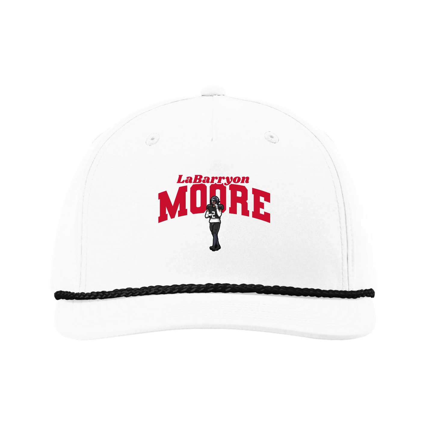 Five-Panel Classic Rope Cap — Signature Arch in White