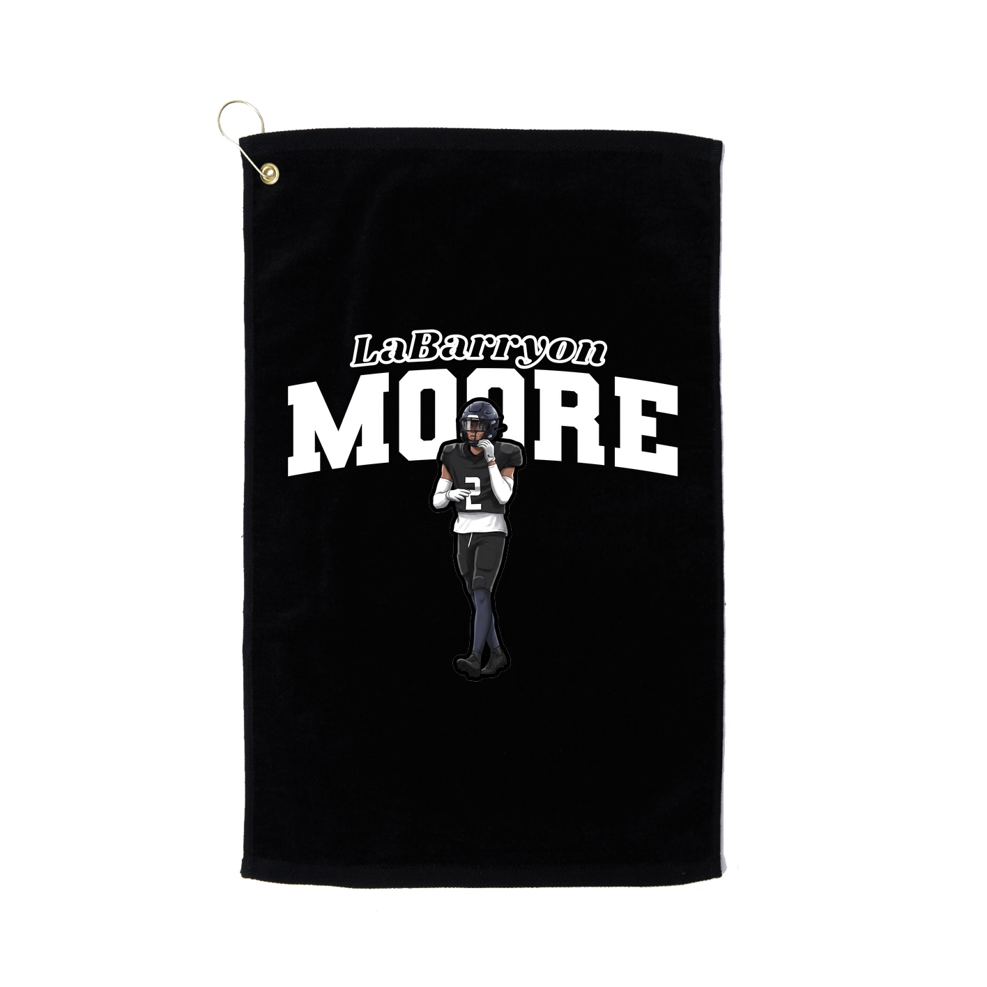 Golf Towel — Name Arch in Black