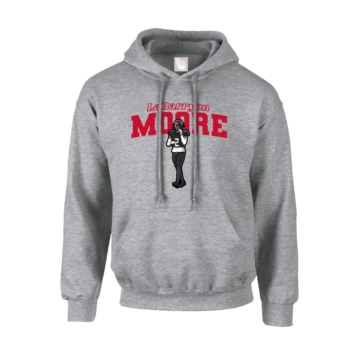 Youth Hoodie — Name Arch in Grey