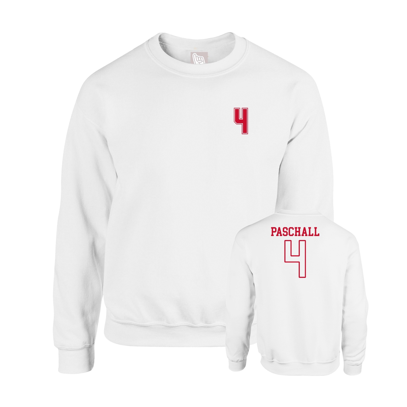Fleece Crew — Chest Back in White