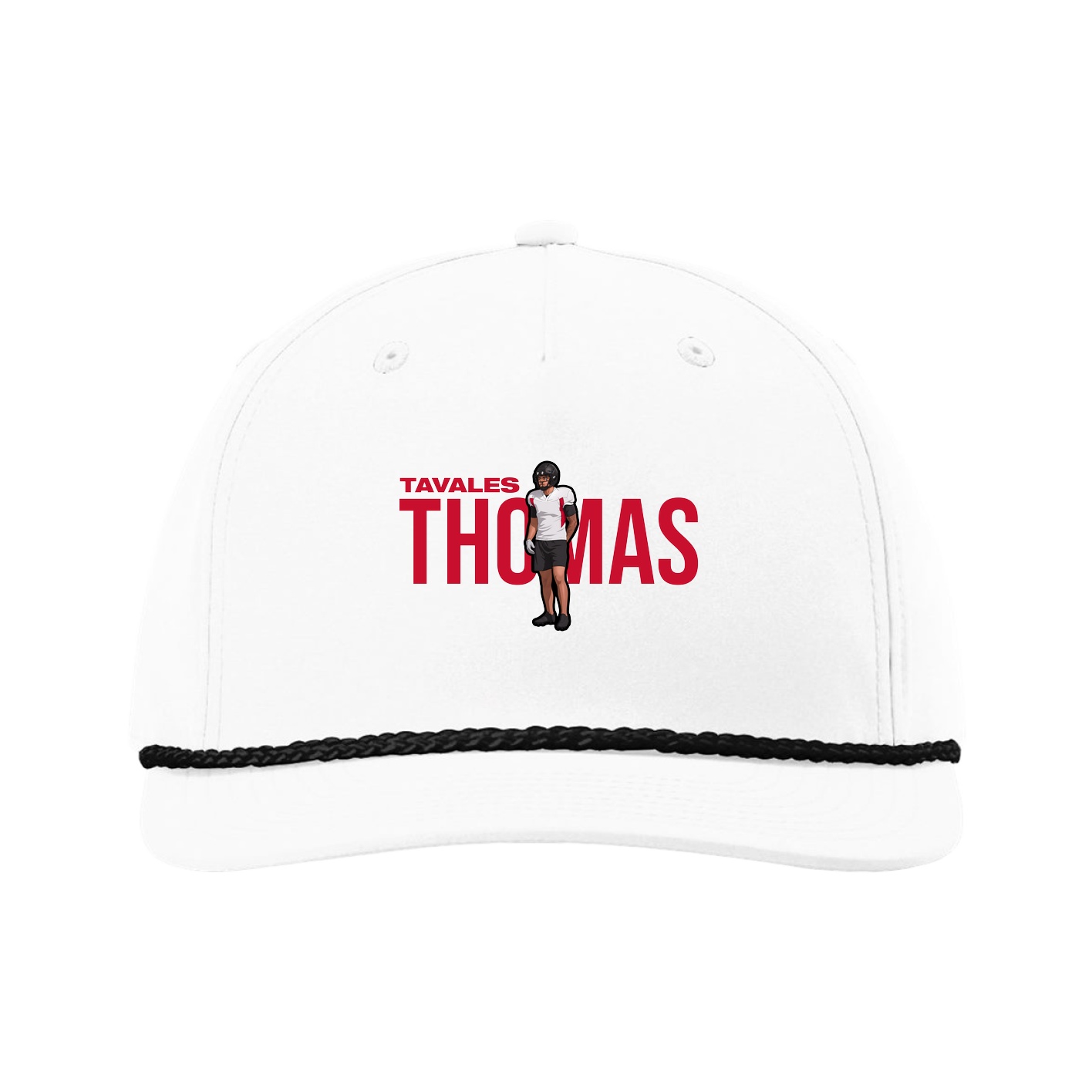 Five-Panel Classic Rope Cap — Player Name in White