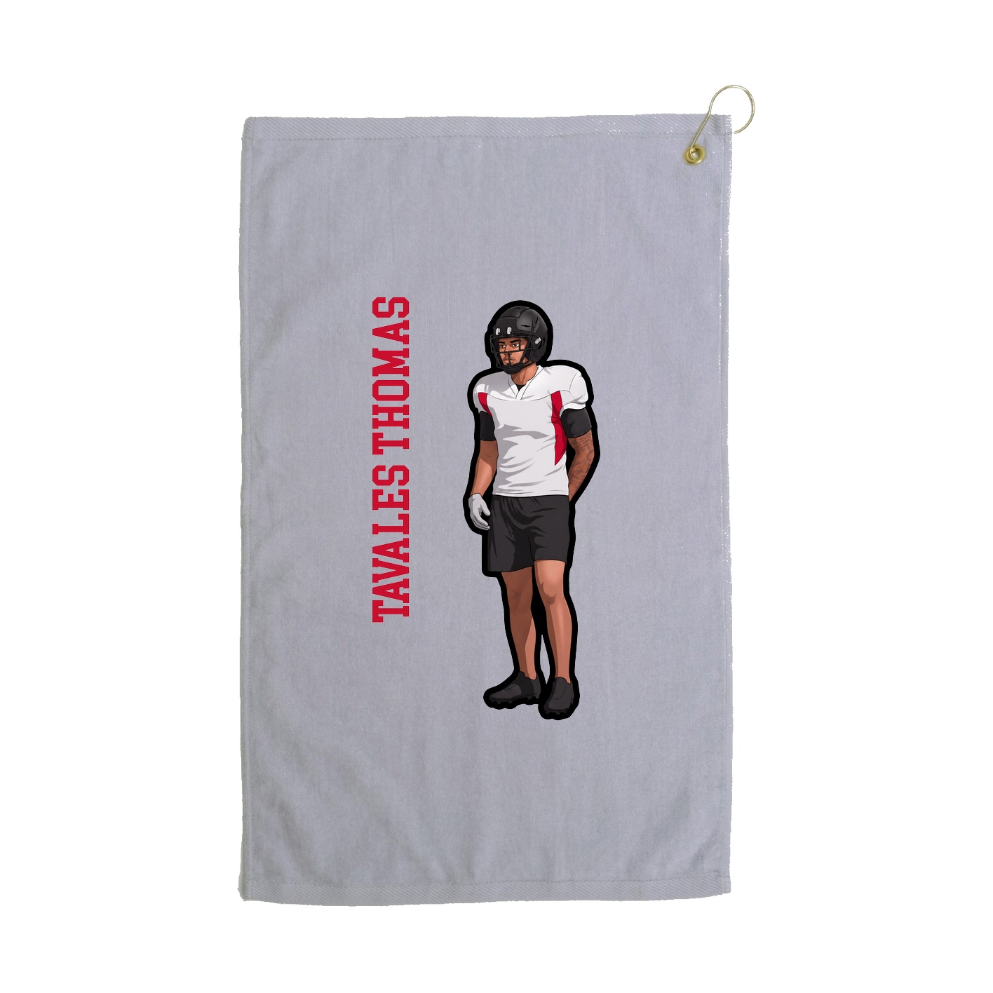 Golf Towel — Name Vertical in Grey