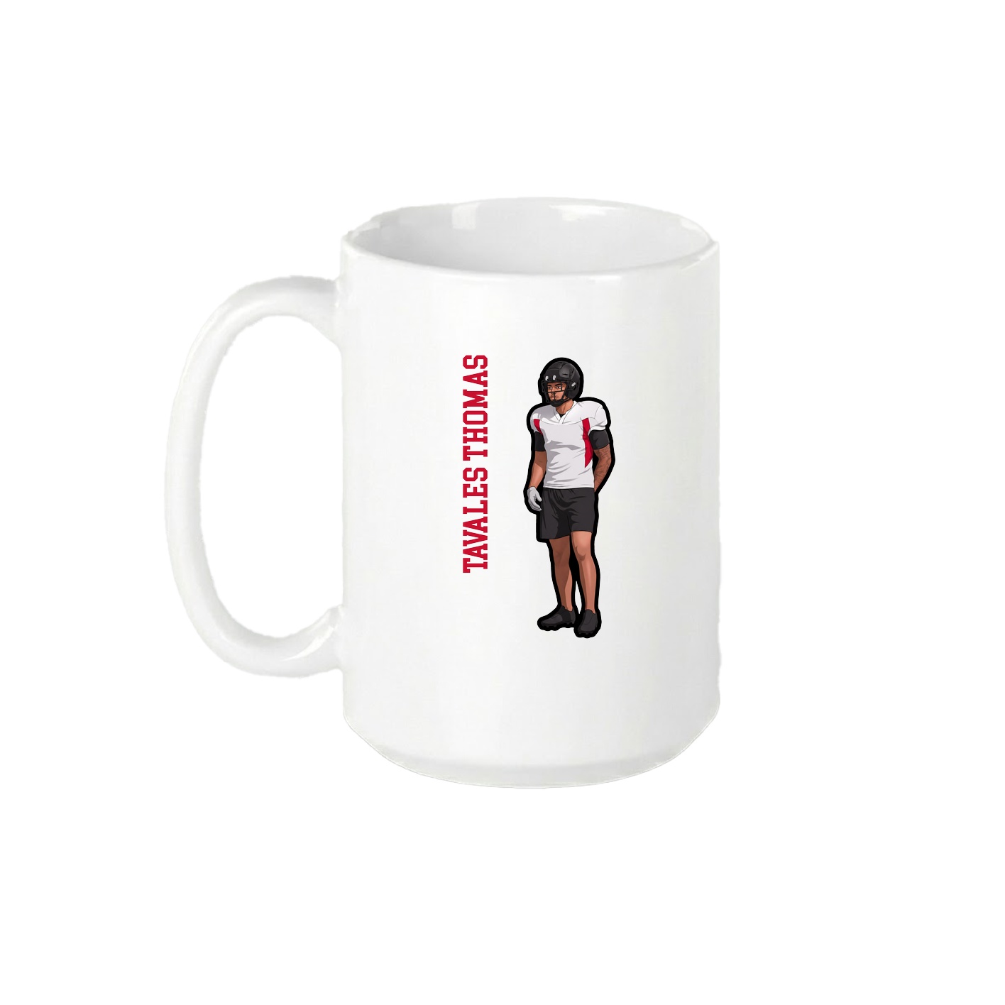 15oz Coffee Mug — Name Vertical in White