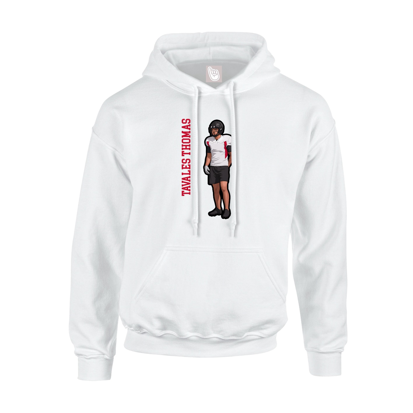 Youth Hoodie — Name Vertical in White
