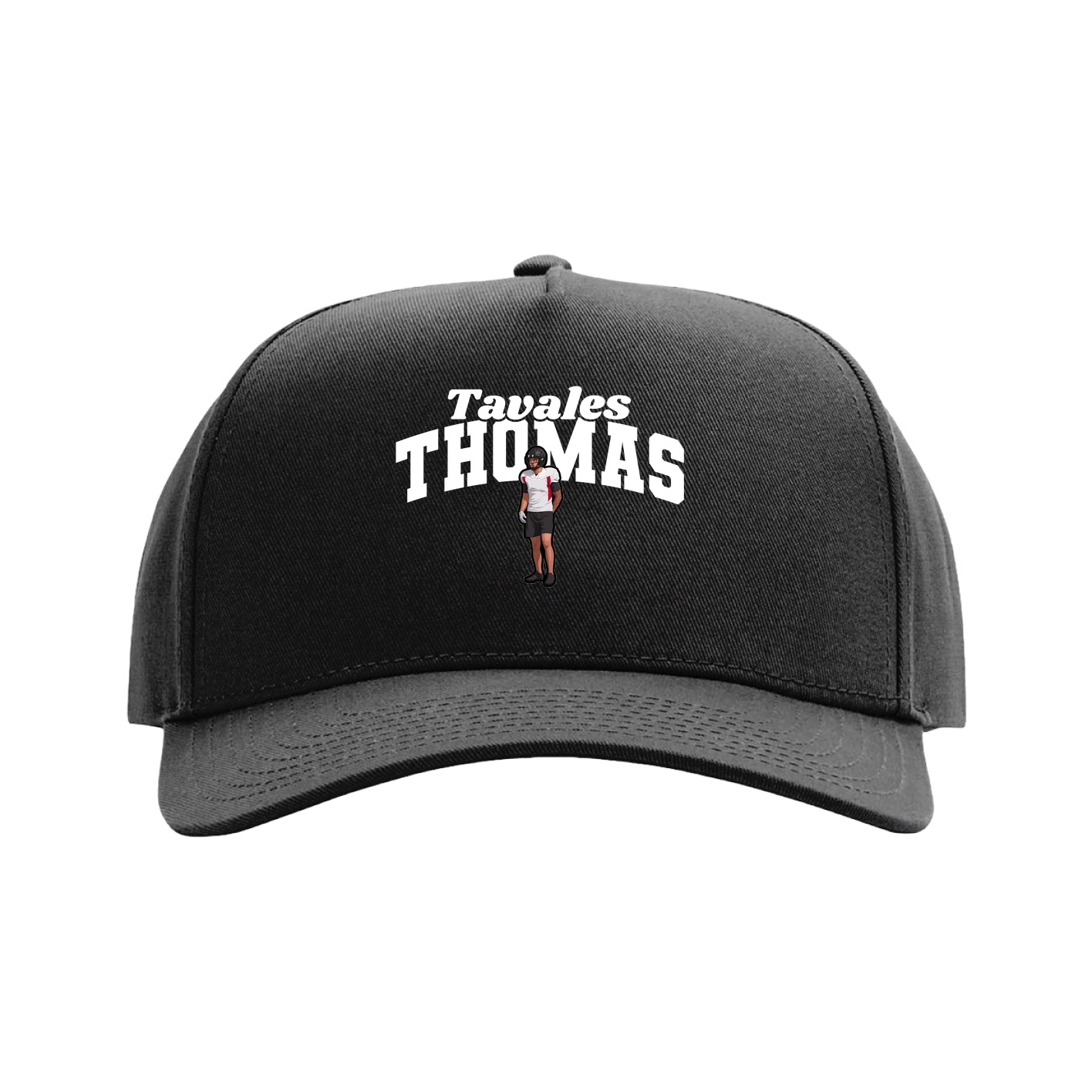 Full Fabric Five-Panel Champ Cap — Signature Arch in Black