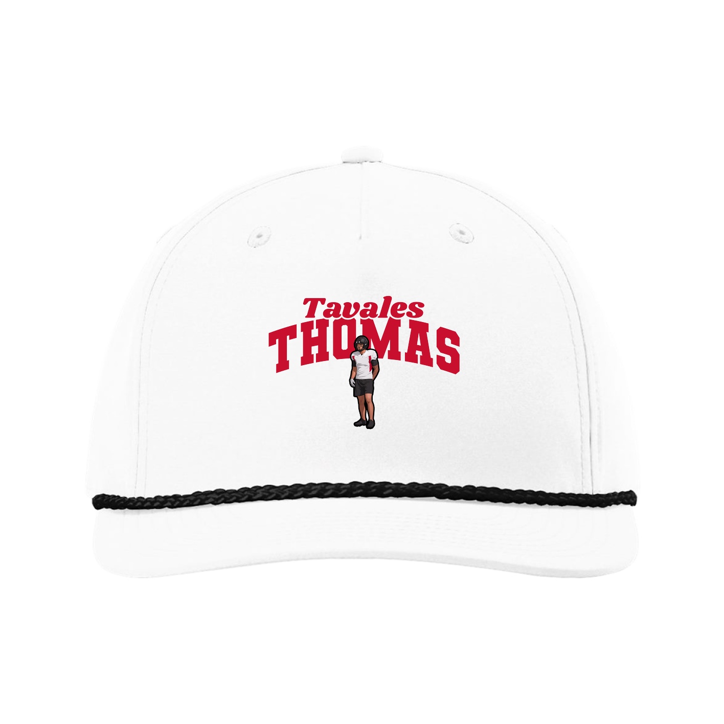 Five-Panel Classic Rope Cap — Signature Arch in White