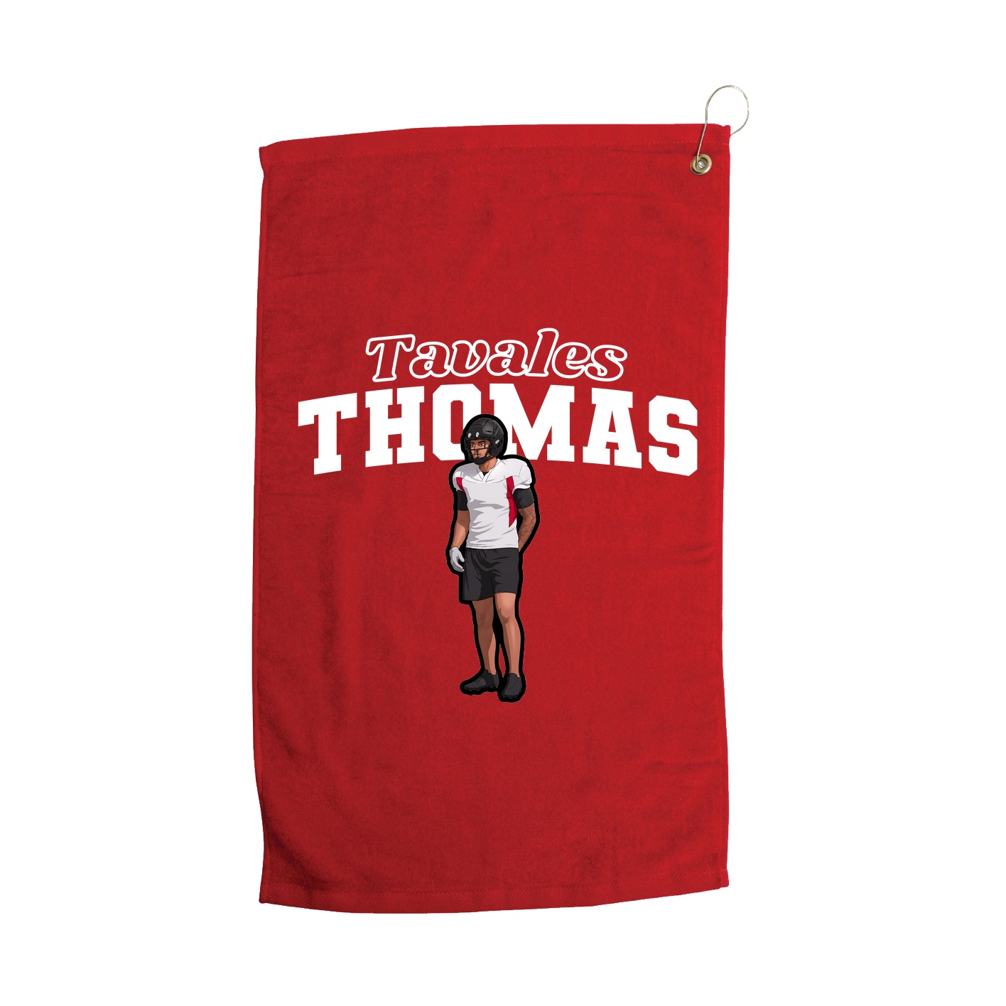 Golf Towel — Name Arch in Red