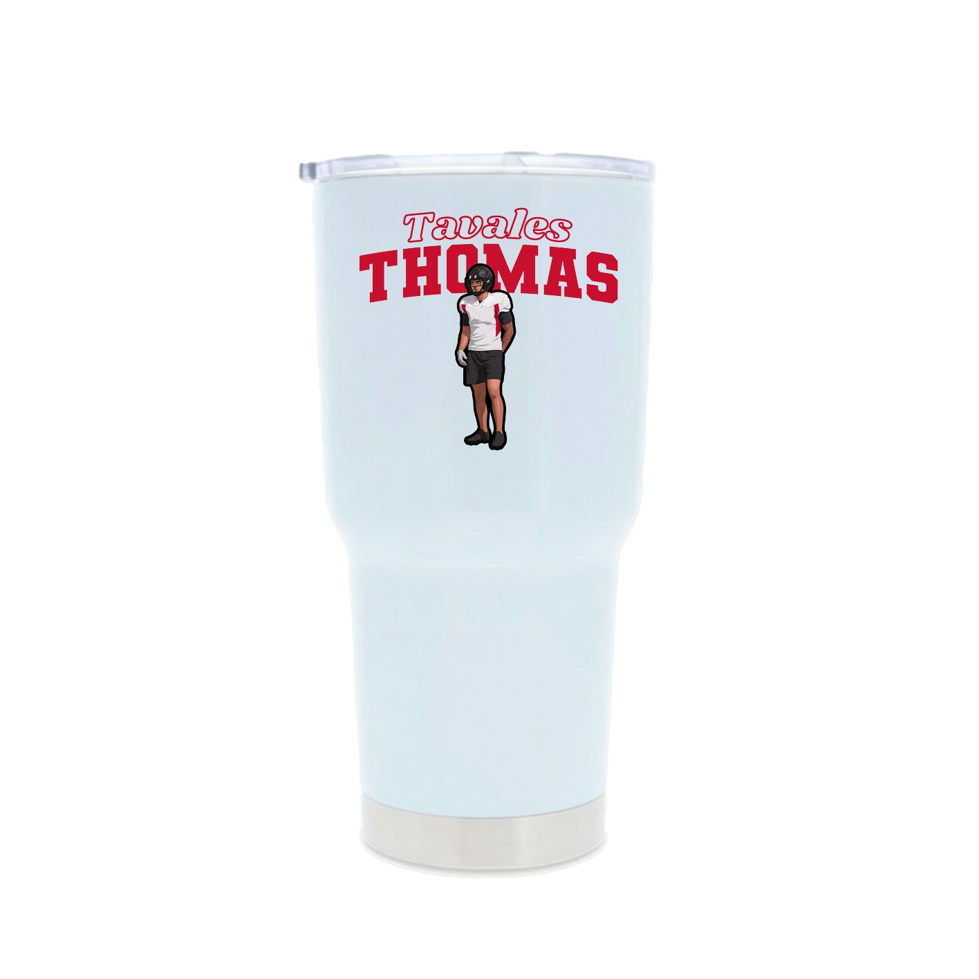 30oz Stainless Steel Tumbler — Name Arch in White