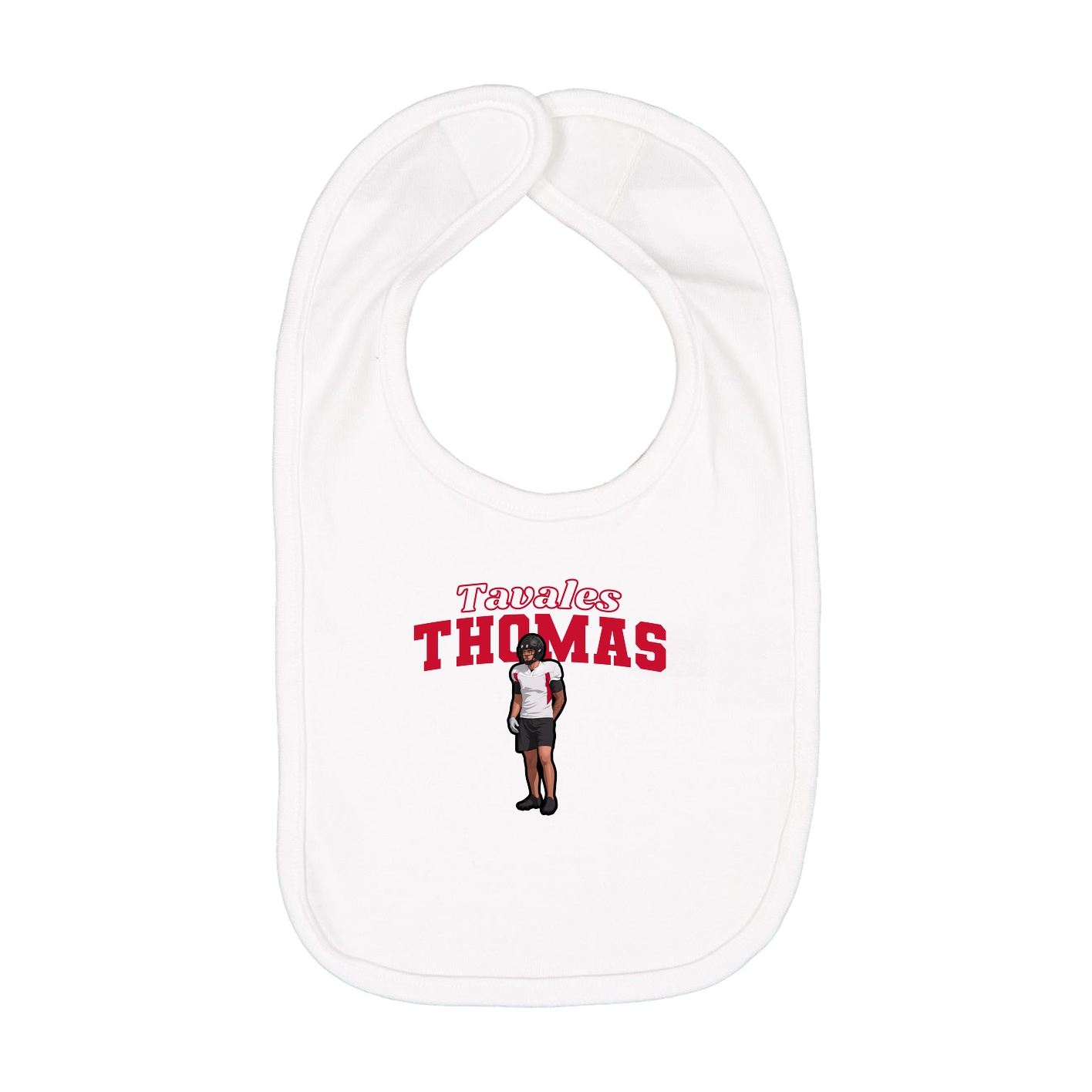Infant Bib — Name Arch in White