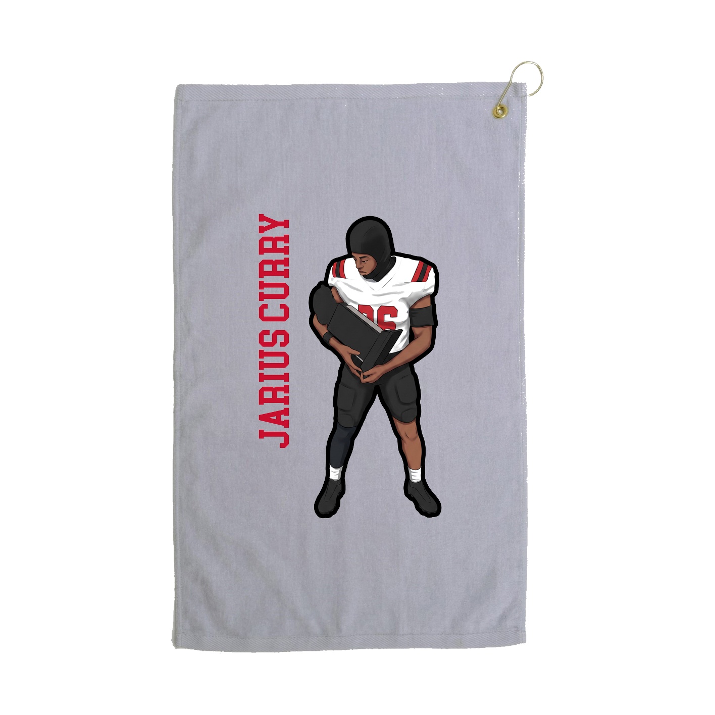 Golf Towel — Name Vertical in Grey