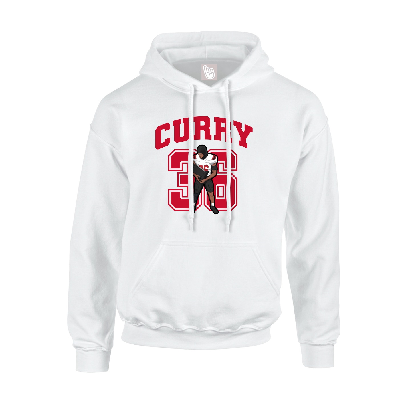 Youth Hoodie — Number in White