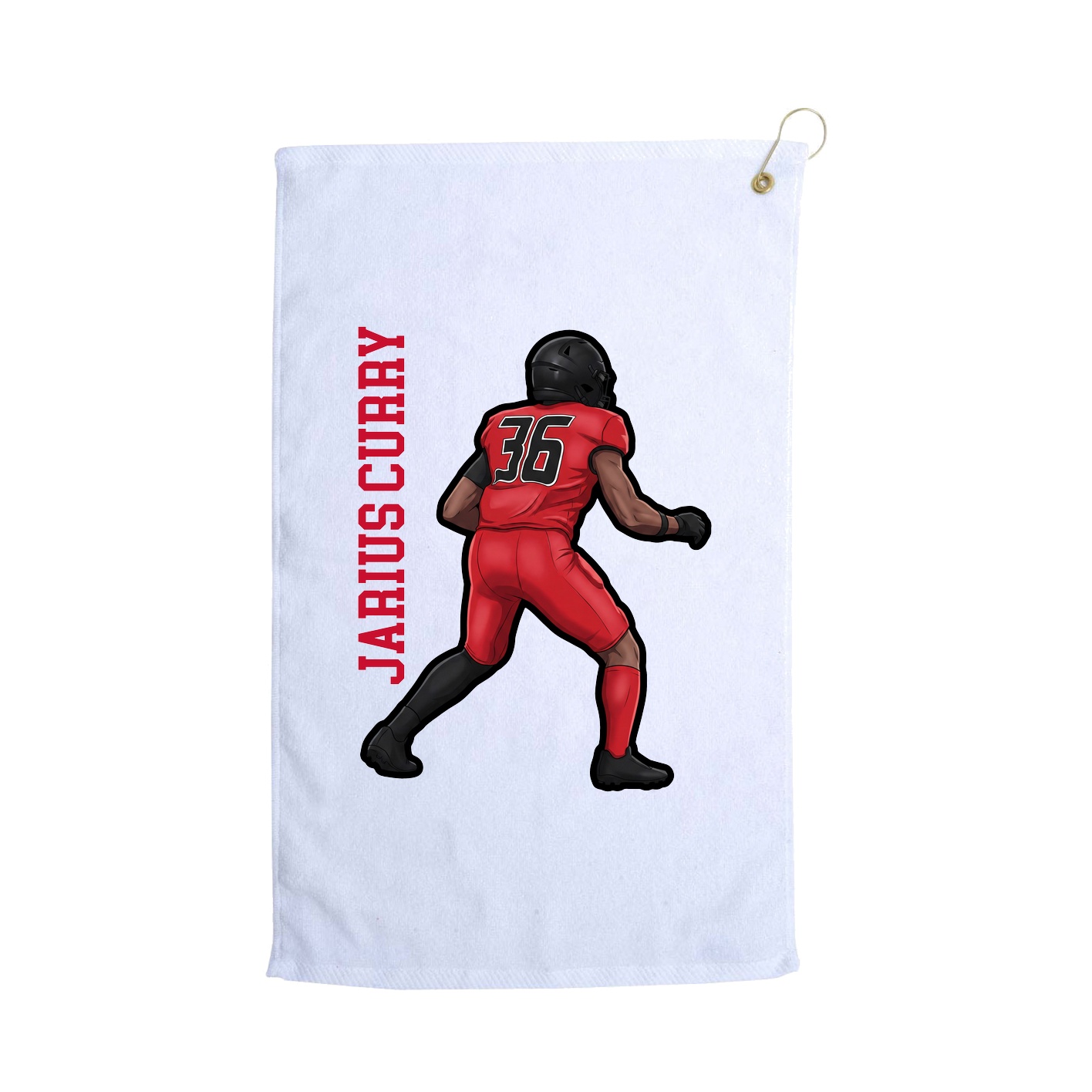 Golf Towel — Name Vertical in White