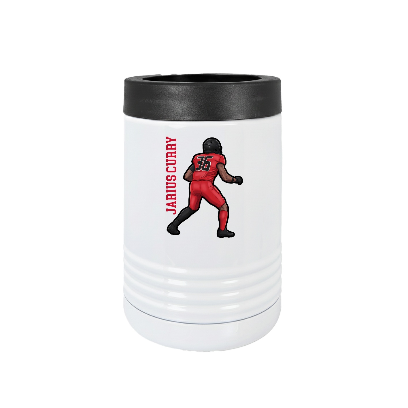 Beverage Holder — Name Vertical in White
