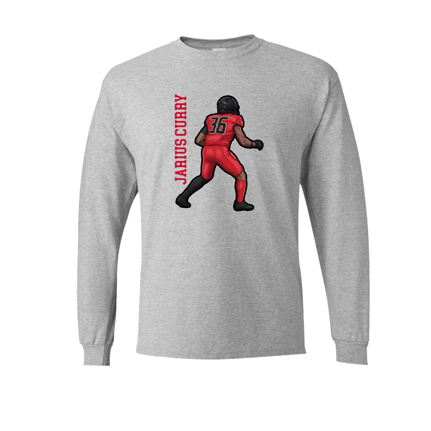 Long Sleeve Tee — Name Vertical in Grey