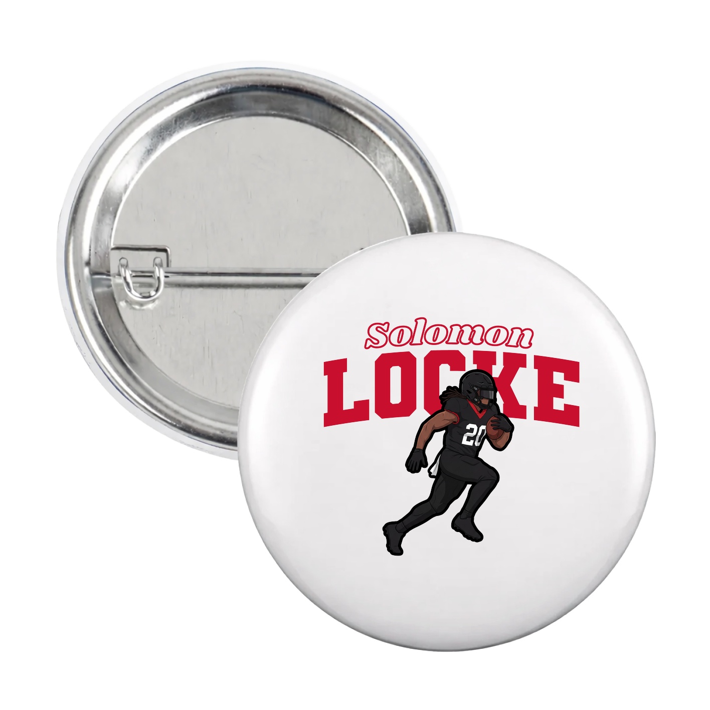 Game Day Button — Name Arch in White