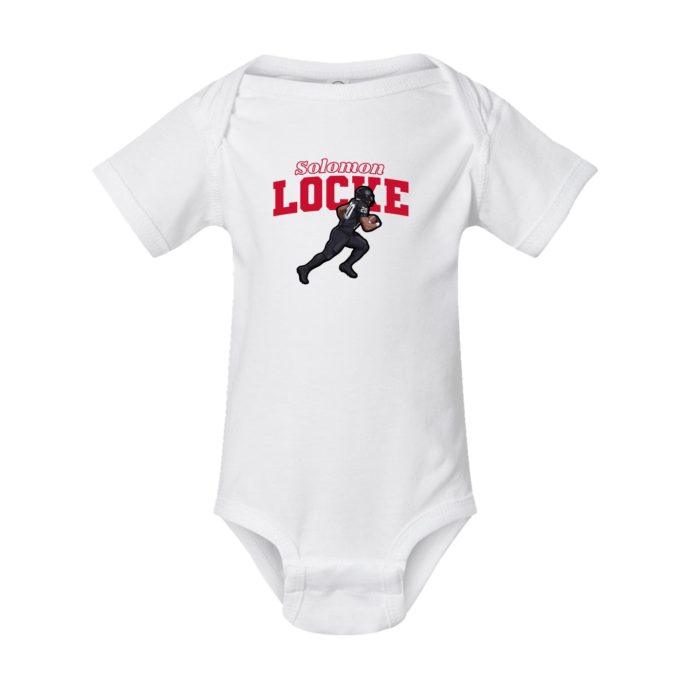 Baby Onesie — Name Arch in White