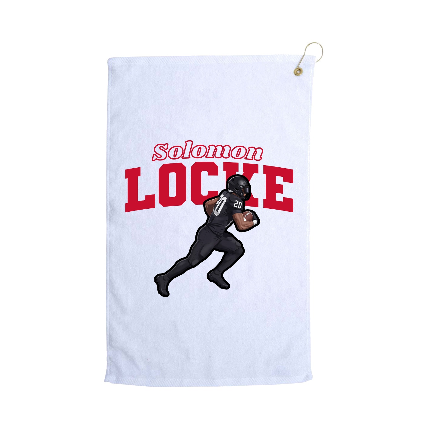 Golf Towel — Name Arch in White
