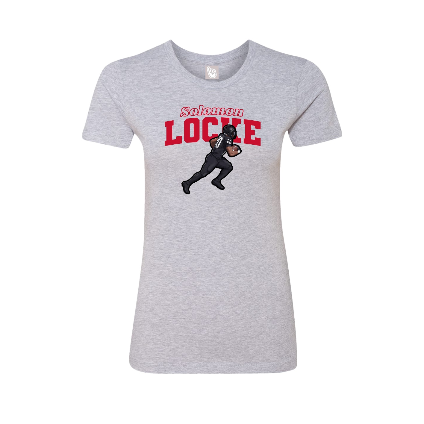 Fitted Women's Tee — Name Arch in Grey