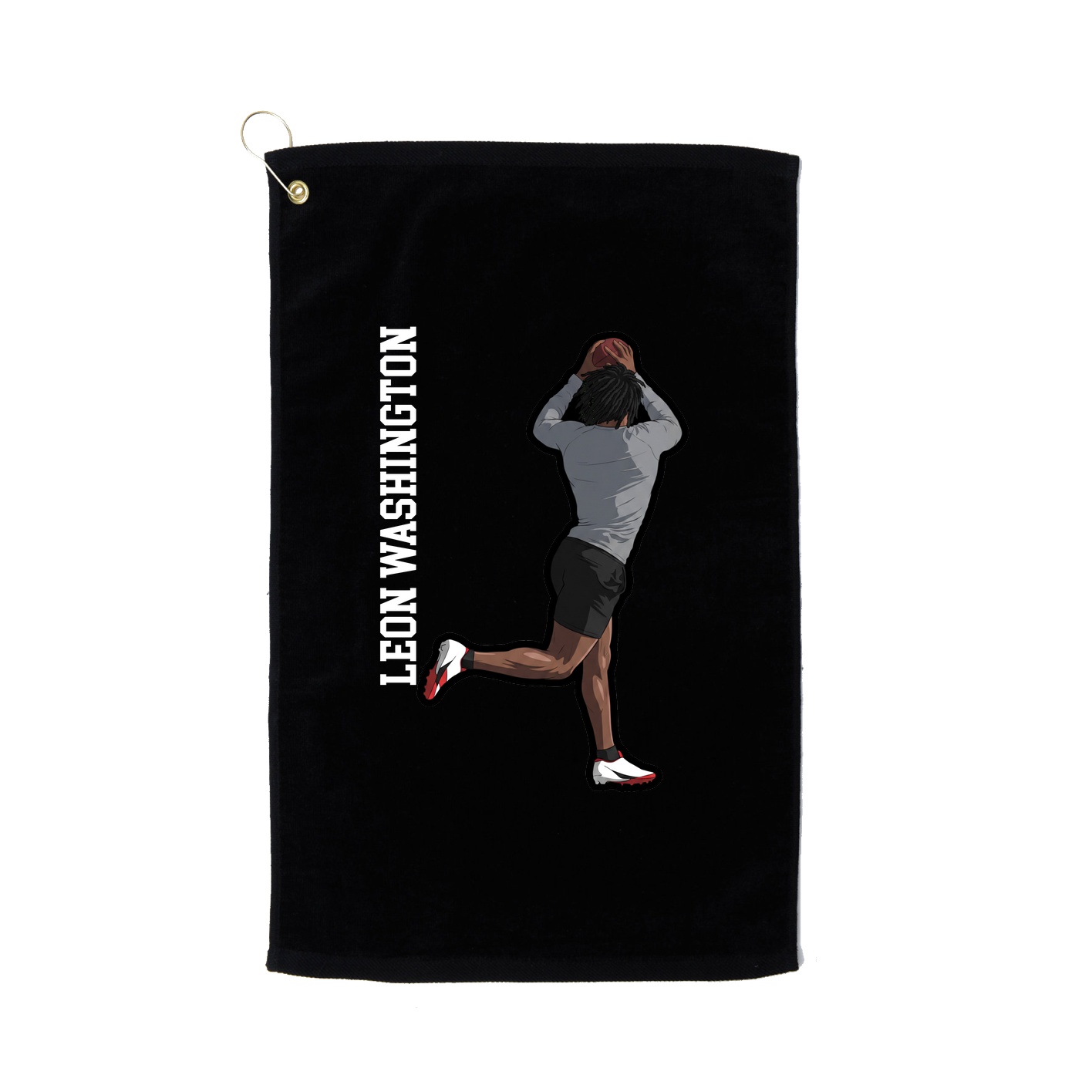 Golf Towel — Name Vertical in Black