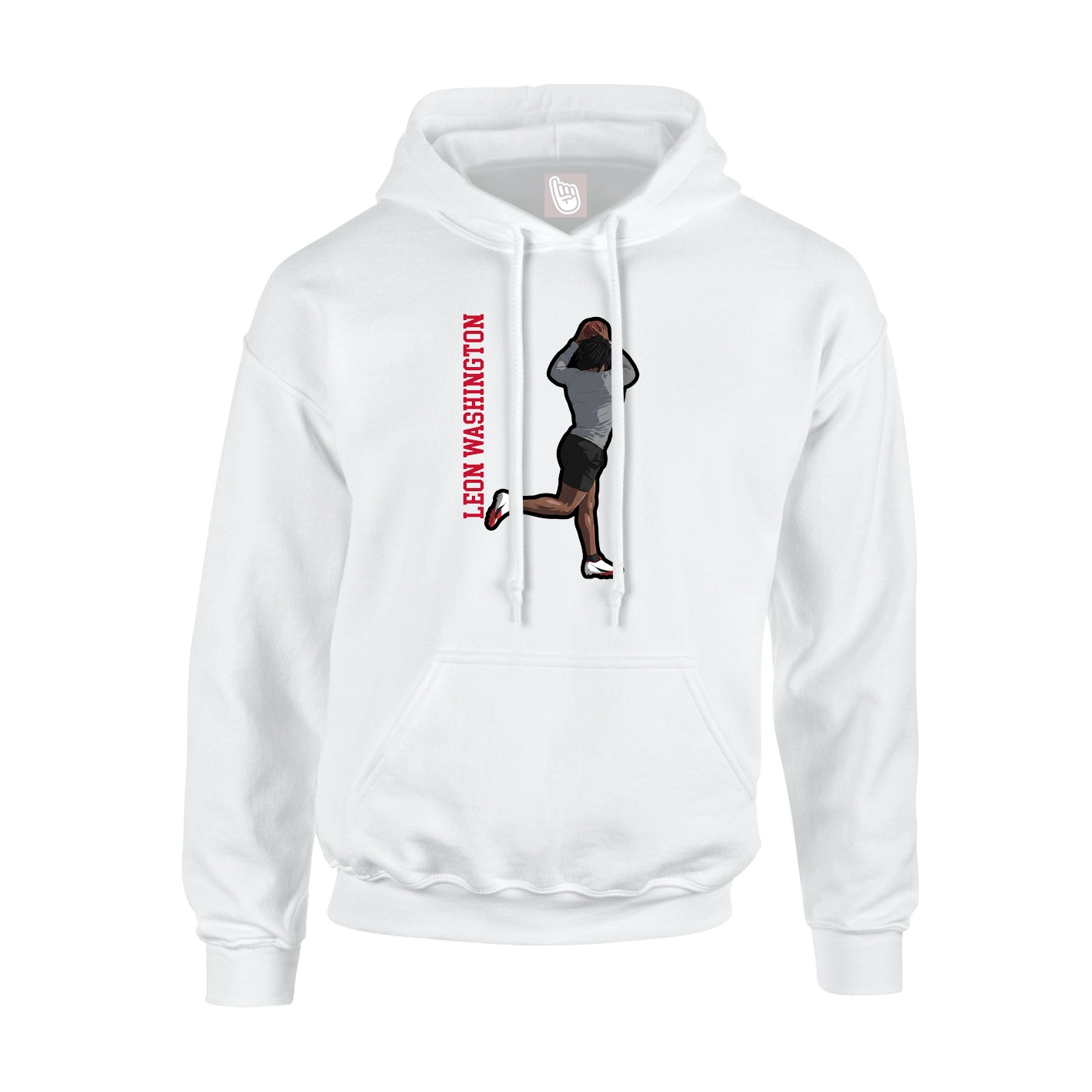 Youth Hoodie — Name Vertical in White