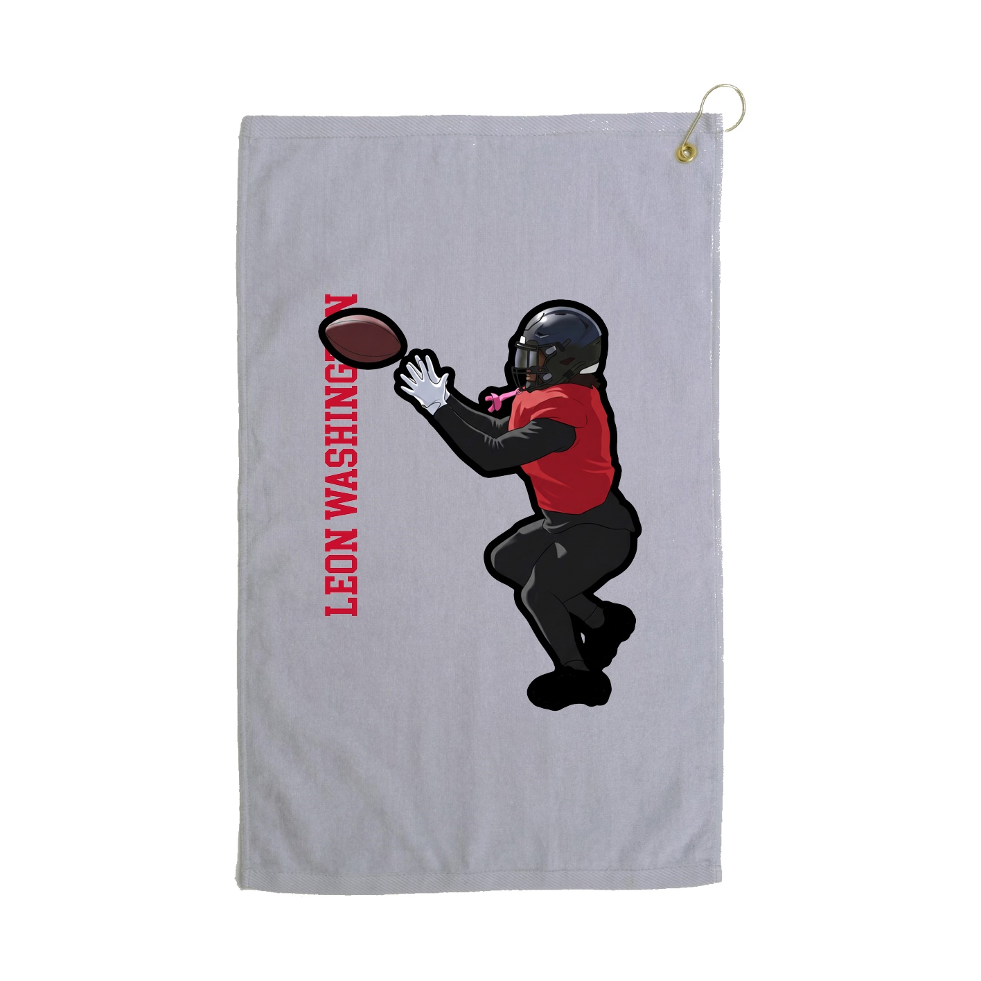 Golf Towel — Name Vertical in Grey