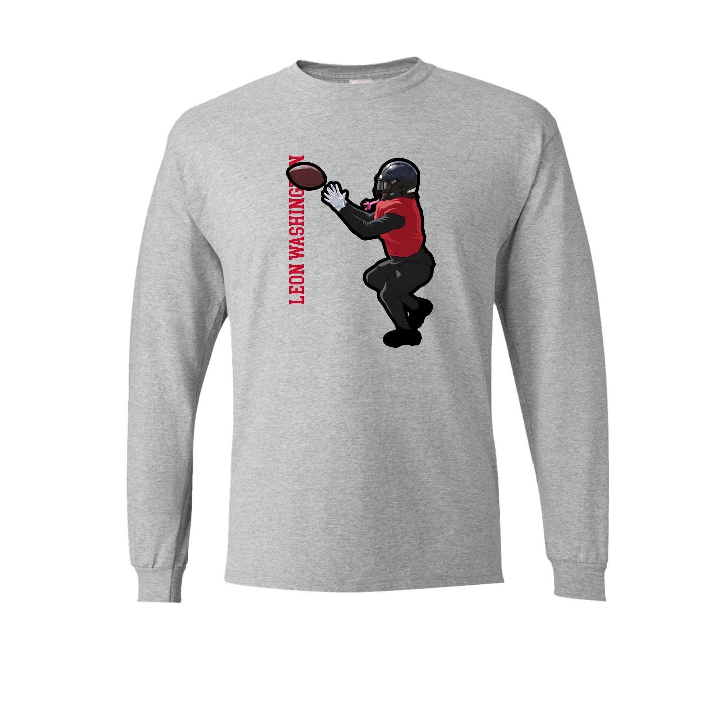 Long Sleeve Tee — Name Vertical in Grey