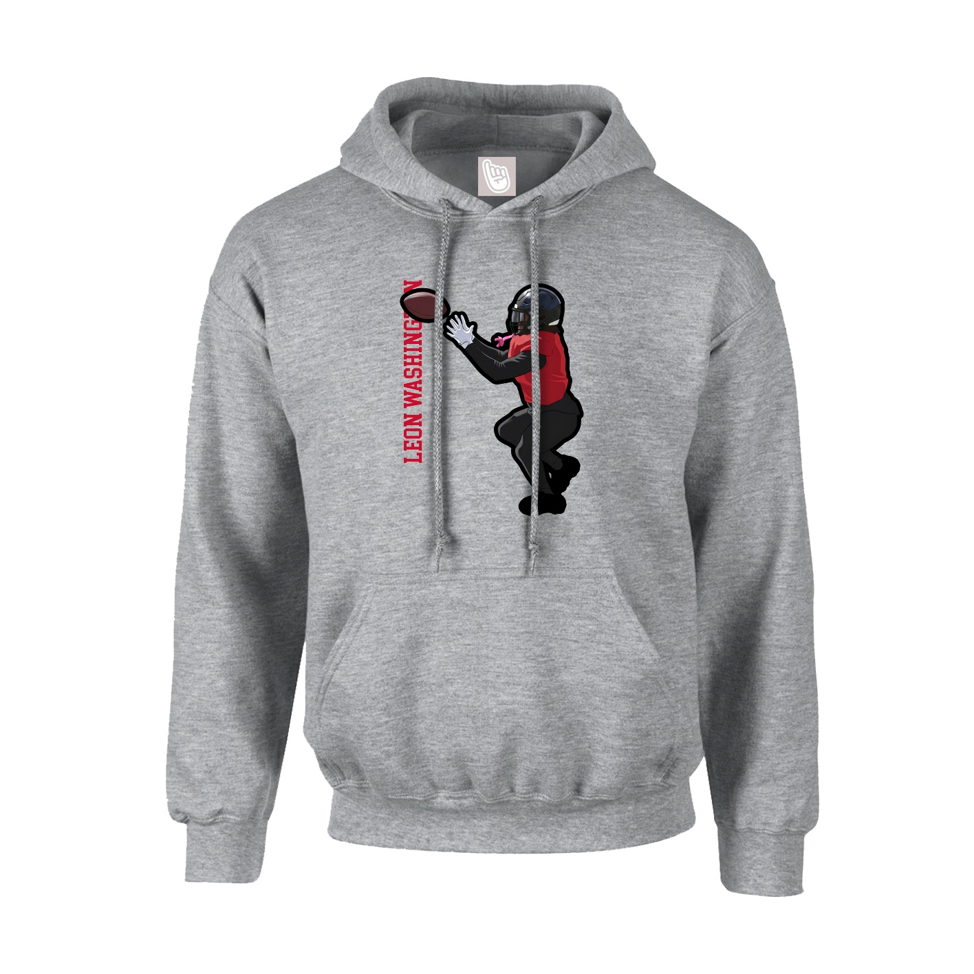Hoodie — Name Vertical in Grey