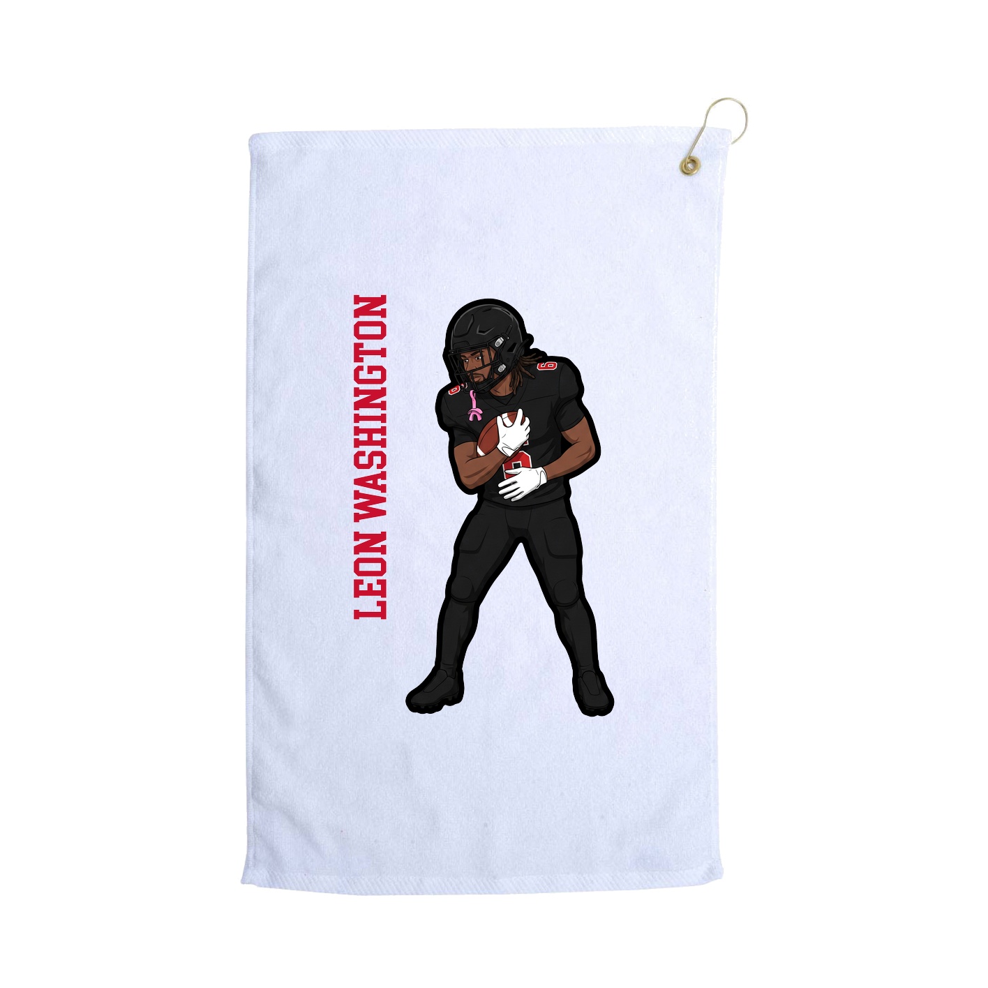 Golf Towel — Name Vertical in White