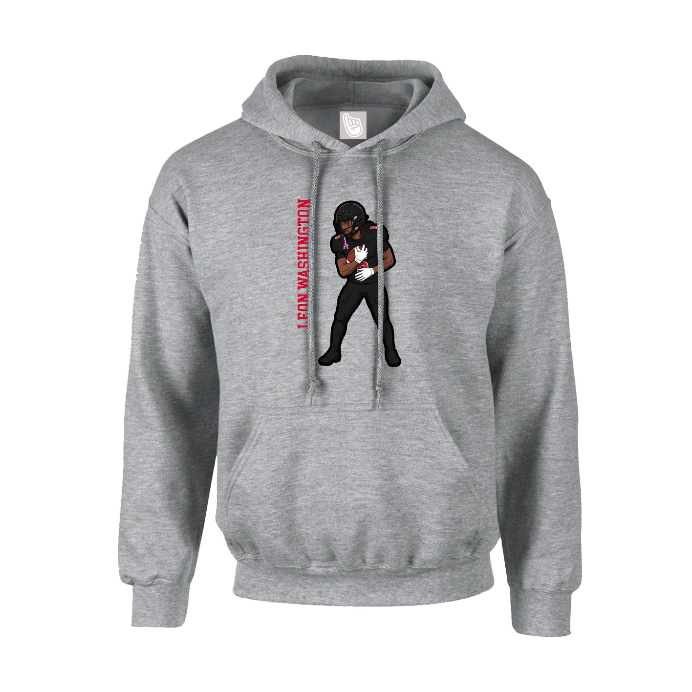 Hoodie — Name Vertical in Grey