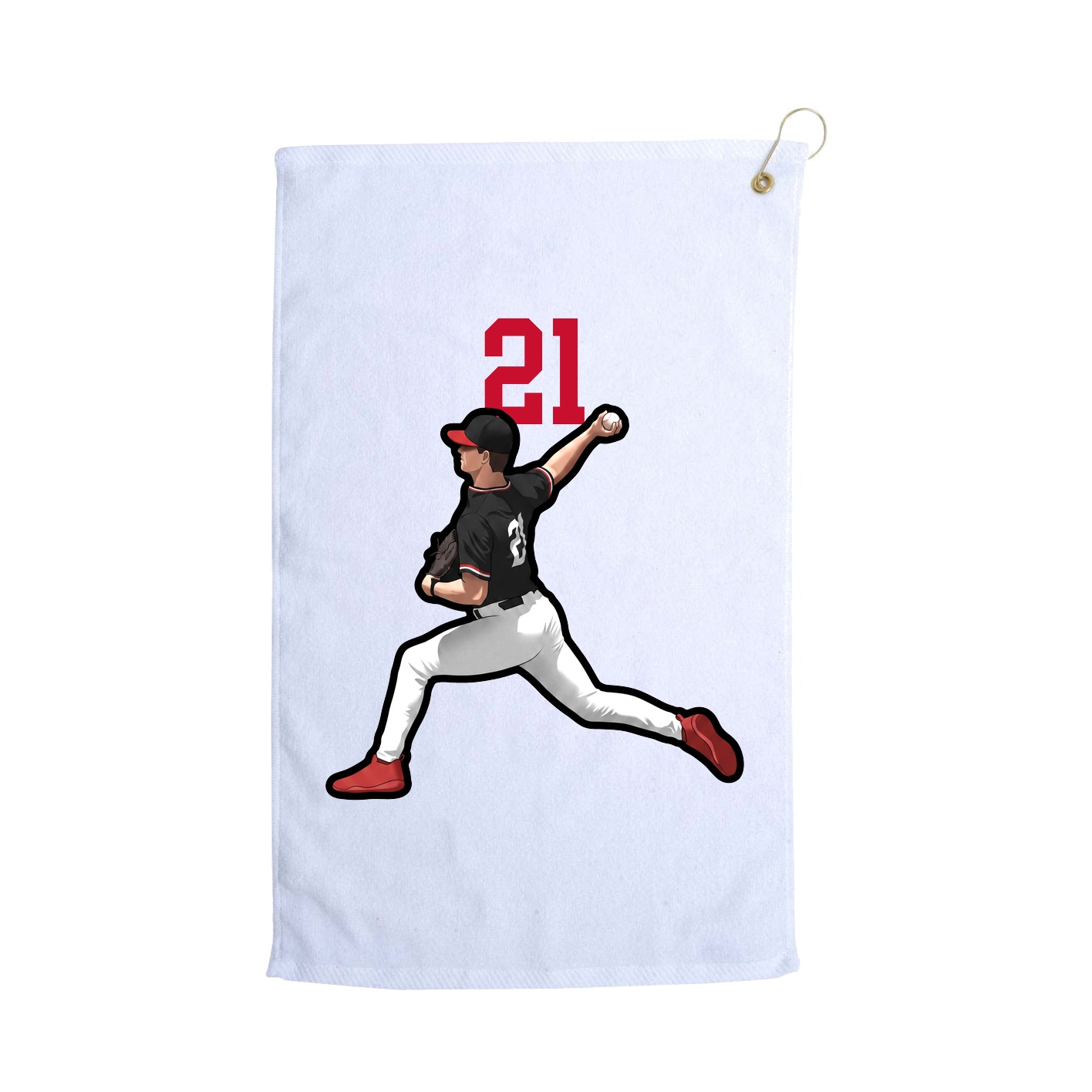 Golf Towel — Number Top in White