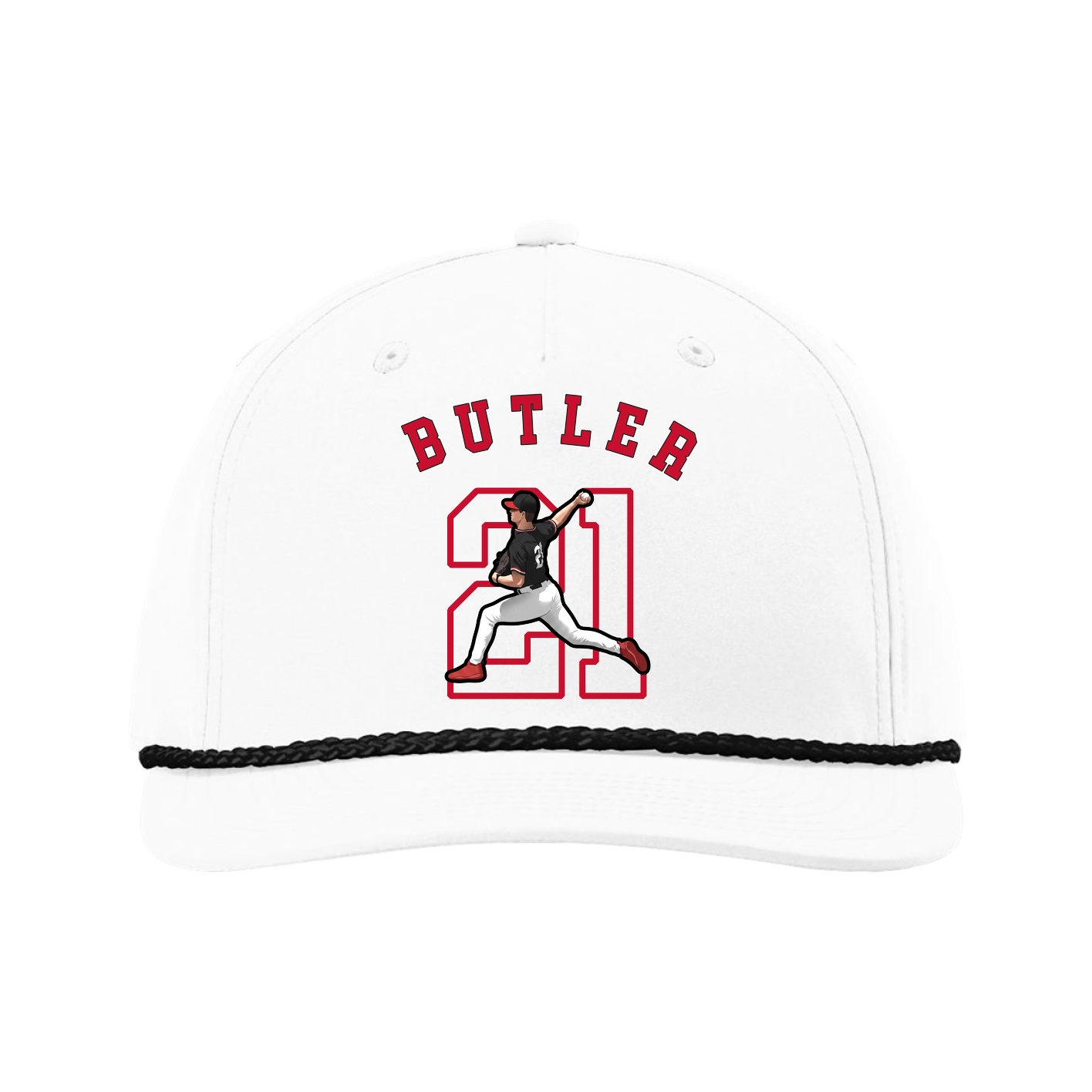Five-Panel Classic Rope Cap — Shirsey Arch in White