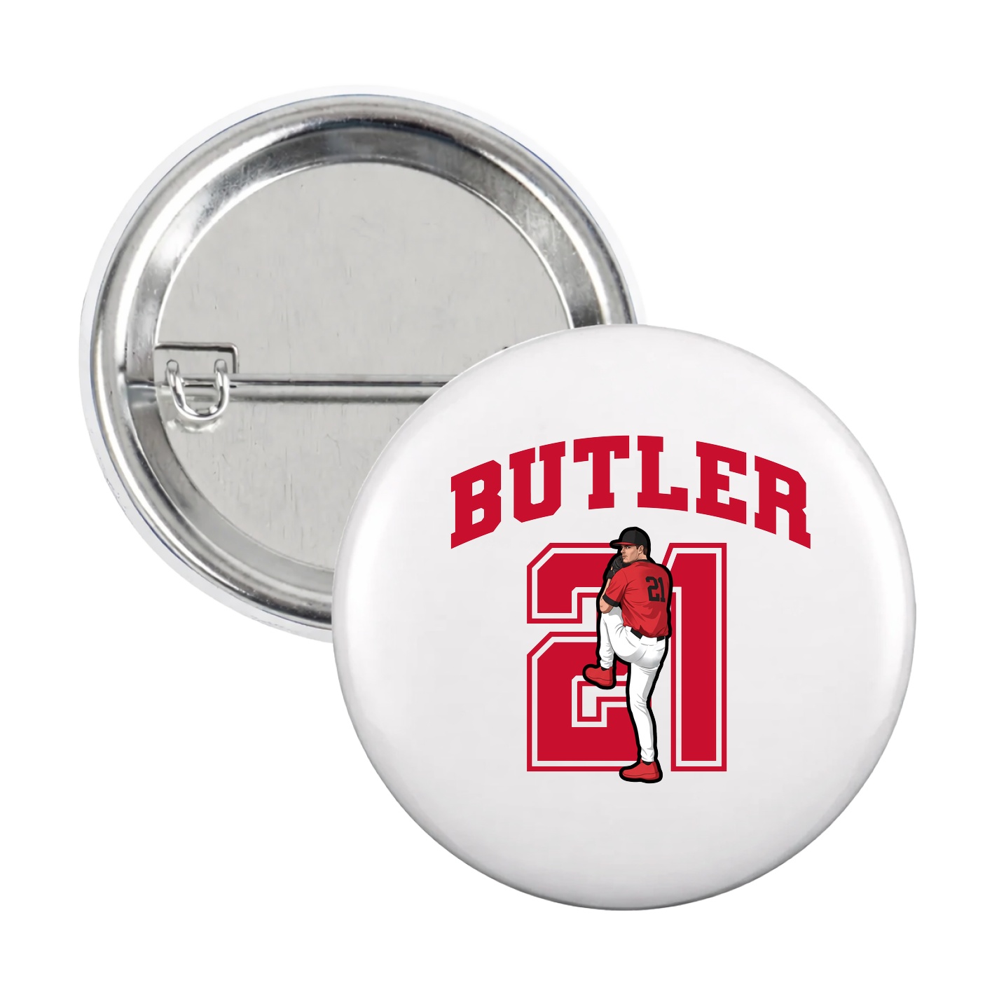 Game Day Button — Number in White