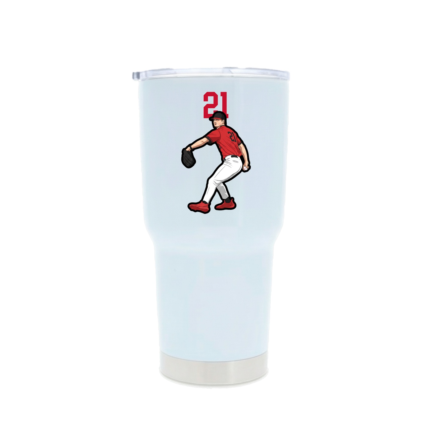 30oz Stainless Steel Tumbler — Number Top in White