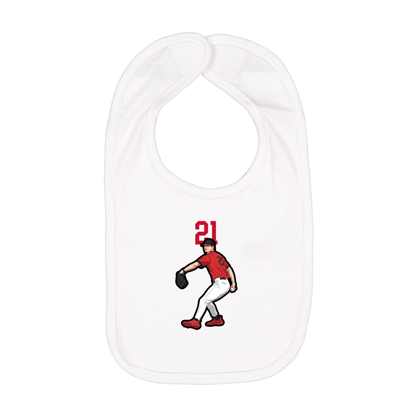 Infant Bib — Number Top in White