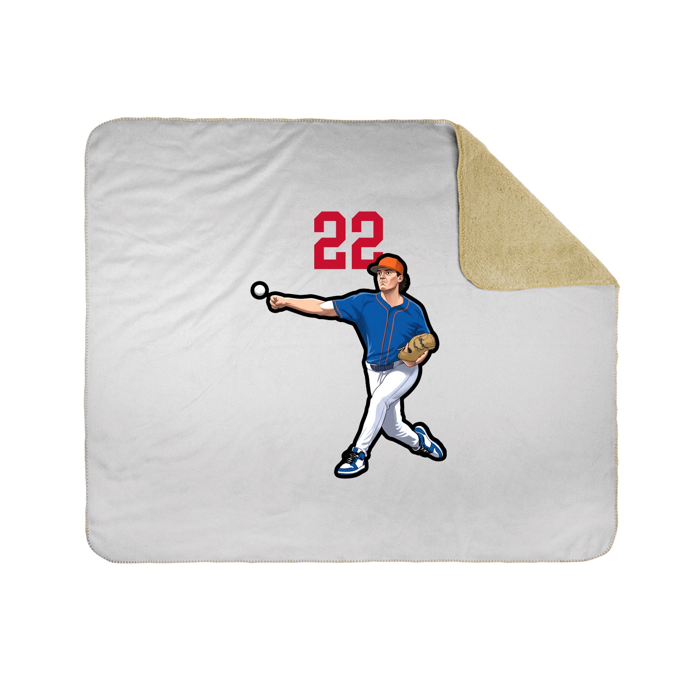 Throw Blanket — Number Top in White
